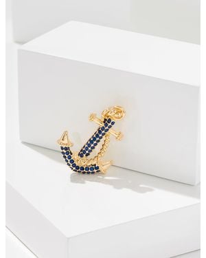 Talbots Anchors Up Brooch - White