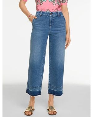 Talbots Wide Crop Drop Hem Jeans - Blue