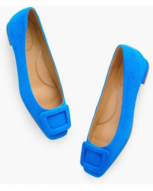 Talbots Sutton Suede Buckle Flats - Blue