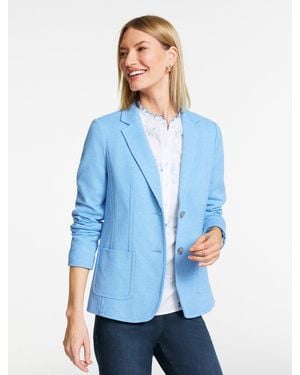 Talbots Piqué Knit Blazer - Blue