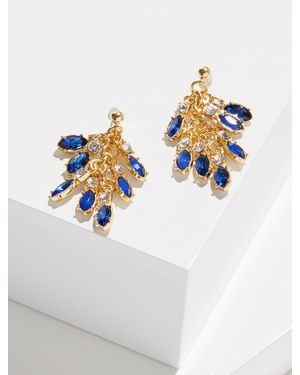 Talbots Crystal Trim Drop Earrings - White