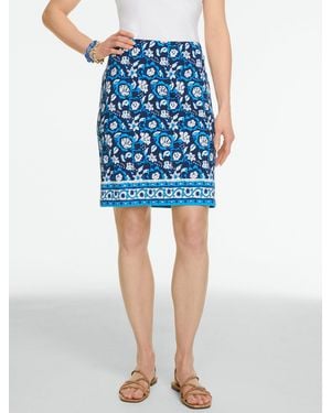Talbots Effortless Jersey A-line Skirt - Blue