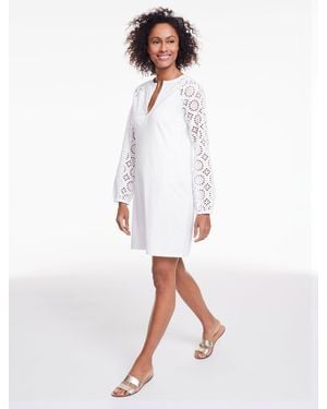 Aqua Club Eyelet Jersey Dress Cover-up - White