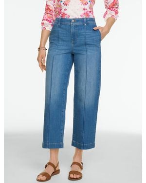 Talbots Wide Crop High Waist Lightweight Jeans - Blue