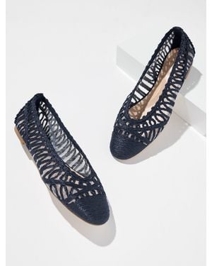 Talbots Tana Woven Cord Raffia Ballet Flats - Blue