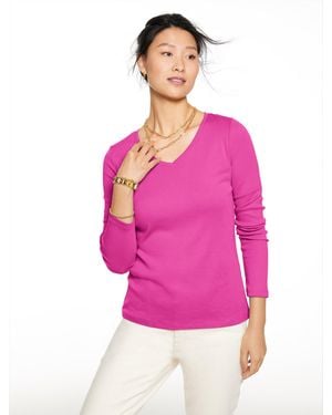 Talbots Pima V-neck T-shirt - Pink