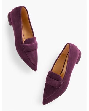 Talbots Scarlet Suede Pointed Toe Loafers - Purple