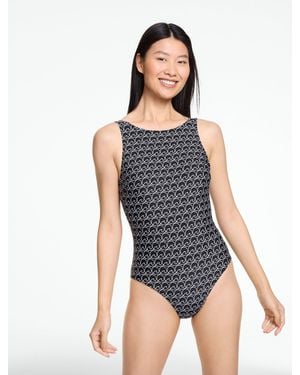 Aqua Club Boatneck One-piece Swimsuit - Blue