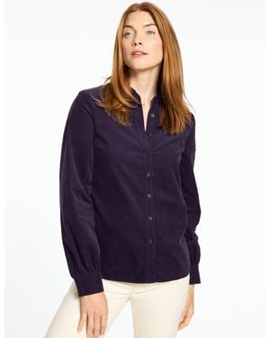 Talbots Ruffle Neck Corduroy Top - Purple