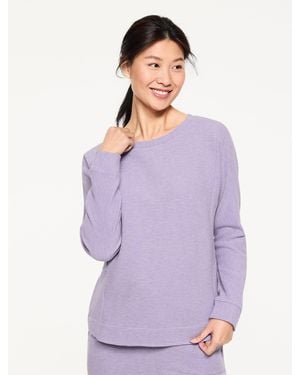 Talbots Ottoman Rib Crewneck Jumper Pullover - Purple
