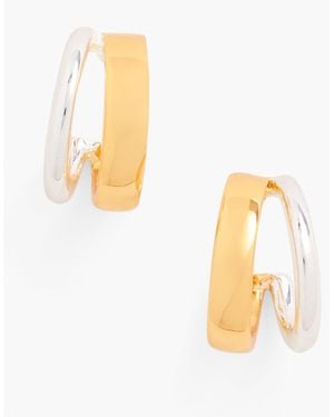 Talbots Modern Mixed Hoop Earrings - White