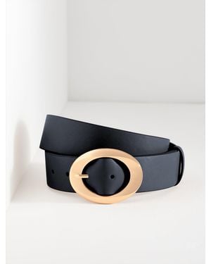 Talbots Nappa Sculpted Buckle Belt - Blue