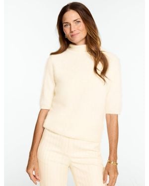 Talbots Brushed Cashmere Mockneck Sweater - Natural