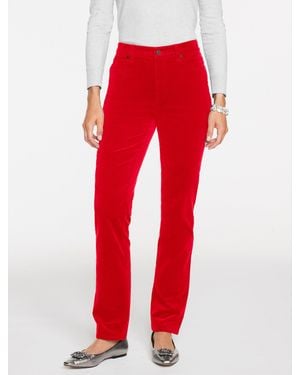 Talbots Straight Leg Stretch Corduroy Trousers - Red