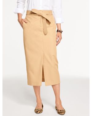 Talbots Sleek Twill Trouser Skirt - Natural