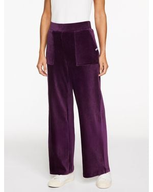 Talbots Sky Lounge Velour Wide Leg Trousers - Purple
