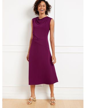 Talbots Cowl-neck Matte Jersey Dress - Purple