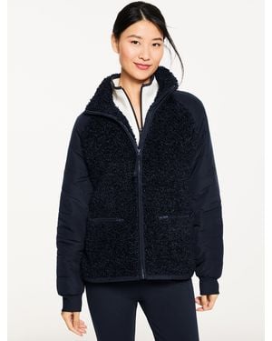 Talbots Quilted Sherpa Jacket - Blue