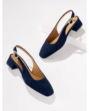 Talbots Eliana Slingback Block Heel Pumps - Blue