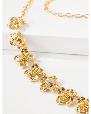 Talbots Tidy Flowers Necklace - Metallic