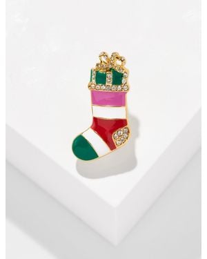 Talbots Stocking Brooch - White