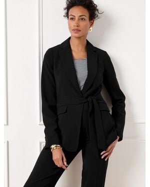 Talbots Easy Travel Tie Waist Blazer - Black
