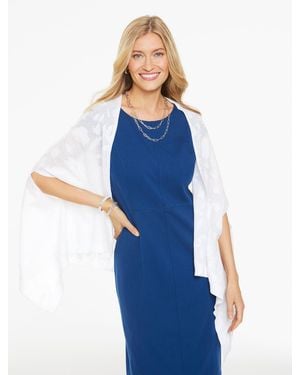 Talbots Floral Jacquard Travel Wrap - Blue