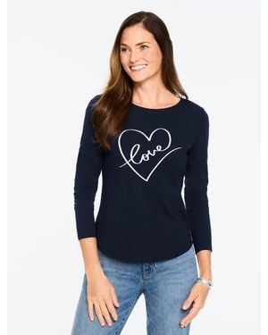 Talbots Long Sleeve Crewneck T-shirt - Blue