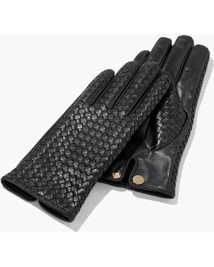 Talbots Woven Leather Gloves - Black