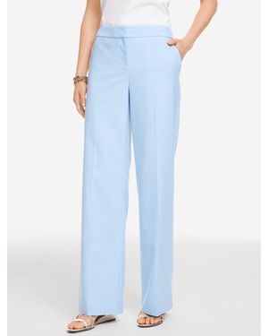 Talbots Newton Texture Wide Leg Trousers - Blue