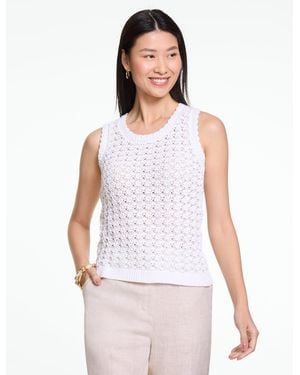 Talbots Scallop Trim Pointelle Shell Jumper - White