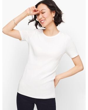 Talbots Pima Cotton Crewneck Tee - White