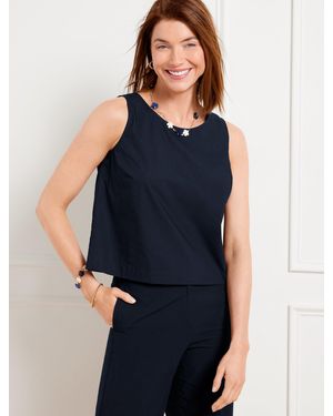 Talbots Fresh Poplin Button Back Shell Jumper - Blue
