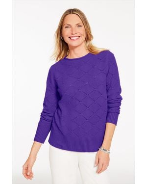 Talbots Bobble Texture Crewneck Jumper - Purple