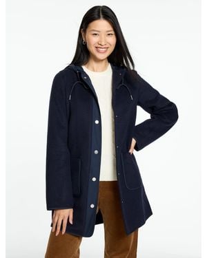 Talbots Mixed Media Hooded Jacket - Blue
