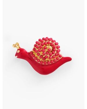 Talbots Snail Brooch - Red