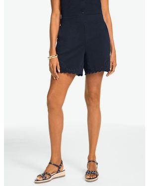 Talbots Eyelet Knit Shorts - Blue