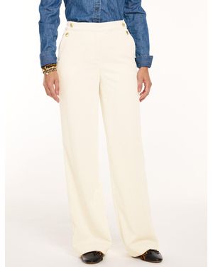 Talbots Corduroy Wide Leg Sailor Pants - White