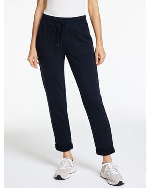 Talbots Cosy French Terry Taper Leg Trousers - Blue