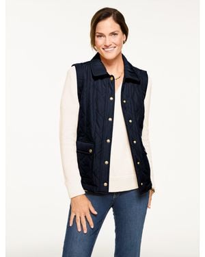 Talbots Quilted Barn Vest - Blue