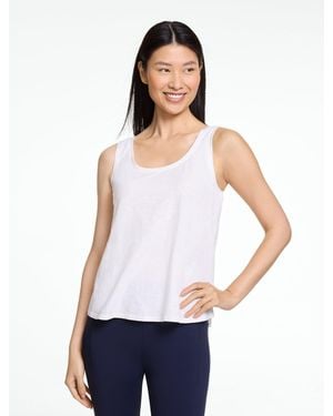 Talbots Reversible Curved Hem Sleeveless Tank Top - White