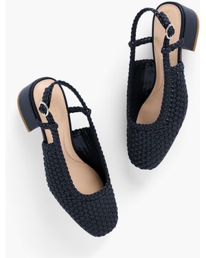 Talbots Marlow Woven Slingback Flats - Blue