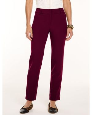 Talbots Hampshire Straight Ankle Trousers - Red