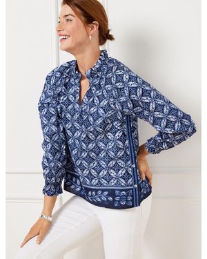 Talbots Side Button Top - Blue