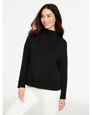 Talbots Airknit Stretch Cowl-neck Pullover Sweater - Black
