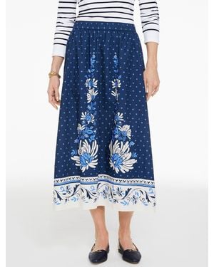Talbots Modern Poplin Fit & Flare Skirt - Blue