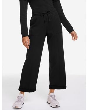 Talbots Cosy French Terry Wide Crop Trousers - Black