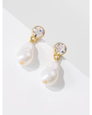 Talbots Baroque Pearl Drop Earrings - White
