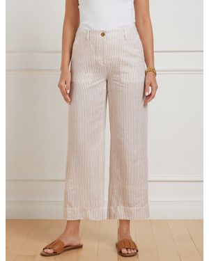 Talbots Straight Ankle Washed Linen Pants - Pink