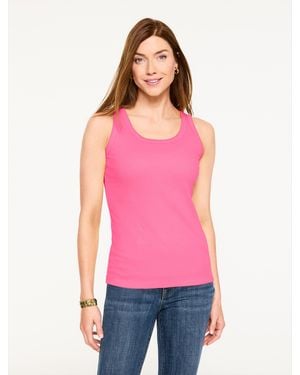 Talbots Rib Sleeveless Tank Top - Pink